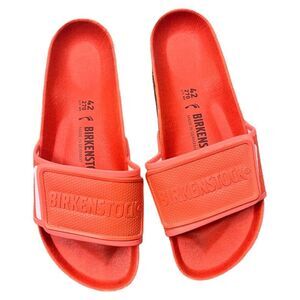 Sz 42 Birkenstock Tema Coral Microfiber Slides Unisex